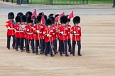 The Colonel's Review 2013: The 'Keepers of the Ground', guardsmen bearing marker flags for their respective regiments, turning towards Horse Guards Parade at the Guards Memorial..
Horse Guards Parade, Westminster,
London SW1,

United Kingdom,
on 08 June 2013 at 09:54, image #28