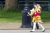 The Colonel's Review 2013: Senior Drum Major Matthew Betts, Grenadier Guards, leading the Band of the Coldstream Guards..
Horse Guards Parade, Westminster,
London SW1,

United Kingdom,
on 08 June 2013 at 10:13, image #42