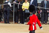 The Colonel's Review 2013: The Keeper of the Ground is marching back onto Horse Guards Parade, to mark the position of their regiments that will arrive shortly..
Horse Guards Parade, Westminster,
London SW1,

United Kingdom,
on 08 June 2013 at 10:17, image #68