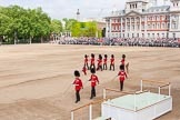 The Colonel's Review 2013: The Keepers of the Ground are marching back onto Horse Guards Parade, to mark the position of their regiments that will arrive shortly..
Horse Guards Parade, Westminster,
London SW1,

United Kingdom,
on 08 June 2013 at 10:17, image #65