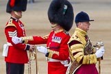 The Colonel's Review 2013: WO1 Garrison Sergeant Major William 'Bill' Mott OBE MVO, Welsh Guards and Drum Major Tony Taylor, Coldstream Guards..
Horse Guards Parade, Westminster,
London SW1,

United Kingdom,
on 08 June 2013 at 10:20, image #76