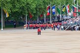 The Colonel's Review 2013: Drum Major Stephen Staite, Grenadier Guards, leading the third of the guards bands, the Band of the Scots Guards, onto Horse Guards Parade..
Horse Guards Parade, Westminster,
London SW1,

United Kingdom,
on 08 June 2013 at 10:24, image #80