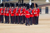 The Colonel's Review 2013: No. 5 Guard, F Company Scots Guards, in position behind the soldier with the marker flag, Colour Sergeant R M Brown marching forward..
Horse Guards Parade, Westminster,
London SW1,

United Kingdom,
on 08 June 2013 at 10:26, image #93