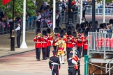 The Colonel's Review 2013: Drum Major Neill Lawman, Welsh Guards, leading the Band of the Welsh Guards down Horse Guards Road..
Horse Guards Parade, Westminster,
London SW1,

United Kingdom,
on 08 June 2013 at 10:30, image #113