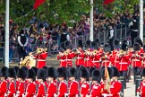 The Colonel's Review 2013: Drum Major Neill Lawman, Welsh Guards, leading the Band of the Welsh Guards down Horse Guards Road..
Horse Guards Parade, Westminster,
London SW1,

United Kingdom,
on 08 June 2013 at 10:30, image #117