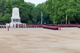 The Colonel's Review 2013: No.1 Guard (Escort for the Colour) 1 st Battalion Welsh Guards and No.2 Guard,
1 st Battalion Welsh Guards, here passing No. 3 Guard, 1st Battalion Welsh Guards..
Horse Guards Parade, Westminster,
London SW1,

United Kingdom,
on 08 June 2013 at 10:31, image #127