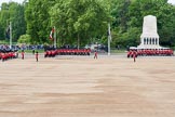 The Colonel's Review 2013: No. 1 Guard (Escort for the Colour),1st Battalion Welsh Guards and No.2 Guard, 1st Battalion Welsh Guards. Behind them spectators watching from St James's Park..
Horse Guards Parade, Westminster,
London SW1,

United Kingdom,
on 08 June 2013 at 10:32, image #131