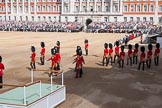The Colonel's Review 2013: The eighteen officers, three for each Guard, that had been marching towards Horse Guards Arch before are now about to take post in front of their respective Guards..
Horse Guards Parade, Westminster,
London SW1,

United Kingdom,
on 08 June 2013 at 10:37, image #170