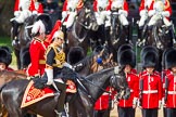 The Colonel's Review 2013: The Silver-Stick-in-Waiting, Colonel Stuart Cowen, The Blues and Royals, the Chief of Staff, Colonel Hugh Bodington, Welsh Guards, and Aide-de-Camp, Captain John James Hathaway-White, Grenadier Guards, during the Inspection of the Line..
Horse Guards Parade, Westminster,
London SW1,

United Kingdom,
on 08 June 2013 at 11:03, image #351
