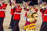 The Colonel's Review 2013: The Massed Band Troop - the countermarch in quick time is Heroes' Return.Senior Drum Major Matthew Betts, Coldstream Guards, leading the Band of the Coldstream Guards..
Horse Guards Parade, Westminster,
London SW1,

United Kingdom,
on 08 June 2013 at 11:10, image #439