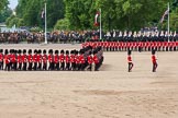 The Colonel's Review 2013: The men of No. 1 Guard (Escort for the Colour),1st Battalion Welsh Guards are moving into a new formation, facing the Coloir Party on the other side of Horse Guards Parade. In front the Ensign, Second Lieutenant Joel Dinwiddle, and the Subaltern, Captain F O Lloyd-George..
Horse Guards Parade, Westminster,
London SW1,

United Kingdom,
on 08 June 2013 at 11:16, image #486