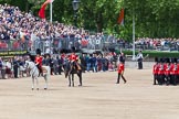 The Colonel's Review 2013: The Field Officer in Brigade Waiting, Lieutenant Colonel Dino Bossi, Welsh Guards, and the Major of the Parade, Major H G C Bettinson, Welsh Guards, leading the March Past..
Horse Guards Parade, Westminster,
London SW1,

United Kingdom,
on 08 June 2013 at 11:30, image #613
