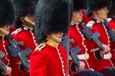 The Colonel's Review 2013: No. 4 Guard, Nijmegen Company Grenadier Guards, during the March Past, in front, with his sword drawn, Second Lieutenant D R Wellham..
Horse Guards Parade, Westminster,
London SW1,

United Kingdom,
on 08 June 2013 at 11:35, image #642