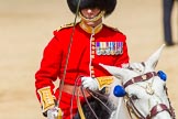 The Colonel's Review 2013: The Field Officer in Brigade Waiting, Lieutenant Colonel Dino Bossi, Welsh Guards, saluting Her Majesty during the March Past..
Horse Guards Parade, Westminster,
London SW1,

United Kingdom,
on 08 June 2013 at 11:37, image #661