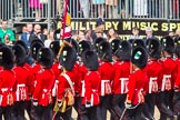 The Colonel's Review 2013: No. 1 Guard, the Escort to the Colour),1st Battalion Welsh Guards, with the Ensign carrting the Colour behind the lines of guardsmen, during the March Past..
Horse Guards Parade, Westminster,
London SW1,

United Kingdom,
on 08 June 2013 at 11:38, image #663