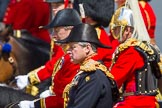 The Colonel's Review 2013: The Equerry in Waiting to Her Majesty, Lieutenant Colonel Alexander Matheson of Matheson, younger, and Crown Equerry Colonel Toby Browne in focus..
Horse Guards Parade, Westminster,
London SW1,

United Kingdom,
on 08 June 2013 at 11:41, image #680