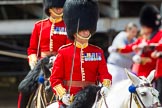 The Colonel's Review 2013: The March Past in Quick Time - the Major of the Parade, Major H G C Bettinson, Welsh Guards, and the Field Officer in Brigade Waiting, Lieutenant Colonel Dino Bossi, Welsh Guards..
Horse Guards Parade, Westminster,
London SW1,

United Kingdom,
on 08 June 2013 at 11:42, image #684