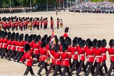 The Colonel's Review 2013: No. 1 Guard, the Escort to the Colour,1st Battalion Welsh Guards, during the March Past in Quick Time. A closer look from the rear..
Horse Guards Parade, Westminster,
London SW1,

United Kingdom,
on 08 June 2013 at 11:43, image #693