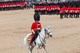 The Colonel's Review 2013: The Field Officer in Brigade Waiting, Lieutenant Colonel Dino Bossi, Welsh Guards, after saluting Her Majesty during the March Past in Quick Time..
Horse Guards Parade, Westminster,
London SW1,

United Kingdom,
on 08 June 2013 at 11:45, image #701
