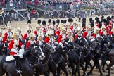 The Colonel's Review 2013: The First and Second Divisions of the Sovereign's Escort, The Life Guards, during the Ride Past..
Horse Guards Parade, Westminster,
London SW1,

United Kingdom,
on 08 June 2013 at 11:57, image #776