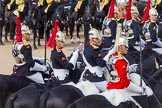 The Colonel's Review 2013: The Third and Forth Divisions of the Sovereign's Escort, The Blues and Royals, during the Ride Past. In the middle the farriers holding theirglinting axes..
Horse Guards Parade, Westminster,
London SW1,

United Kingdom,
on 08 June 2013 at 11:58, image #781