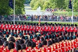 The Colonel's Review 2013: The Massed Bands after the Ride Past. At the back The Ensign, Second Lieutenant Joel Dinwiddle, and the Escort to the Colour..
Horse Guards Parade, Westminster,
London SW1,

United Kingdom,
on 08 June 2013 at 12:00, image #796