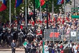 The Colonel's Review 2013: The Household Cavalry is marching off, The Life Guards, and behind them The Blues and Royals, on the way to The Mall..
Horse Guards Parade, Westminster,
London SW1,

United Kingdom,
on 08 June 2013 at 12:07, image #829
