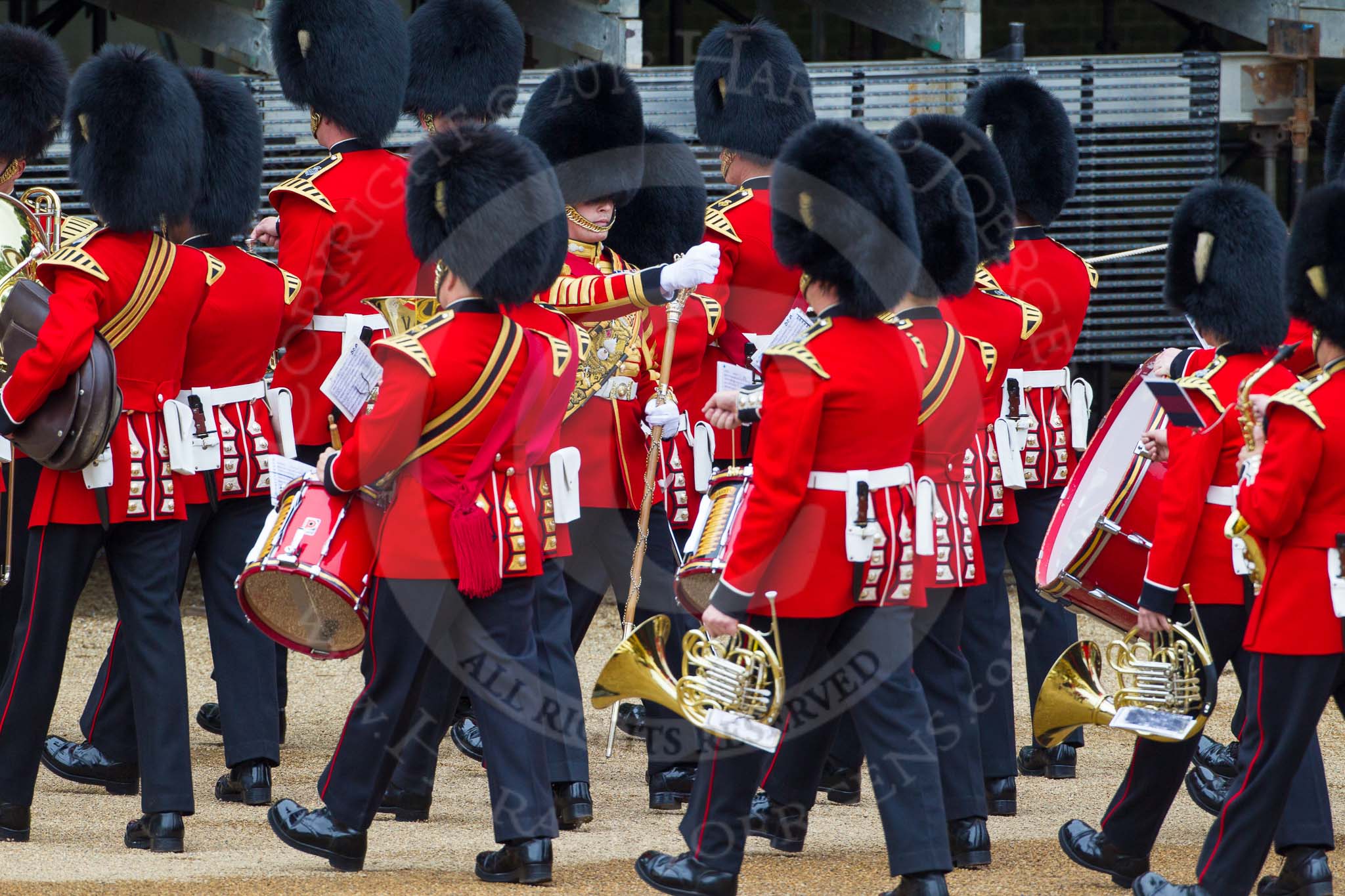 Major General's Review 2013: Drum Major D P Thomas, Grenadier Guards, leading the Band of the Grenadier Guards..
Horse Guards Parade, Westminster,
London SW1,

United Kingdom,
on 01 June 2013 at 10:29, image #106