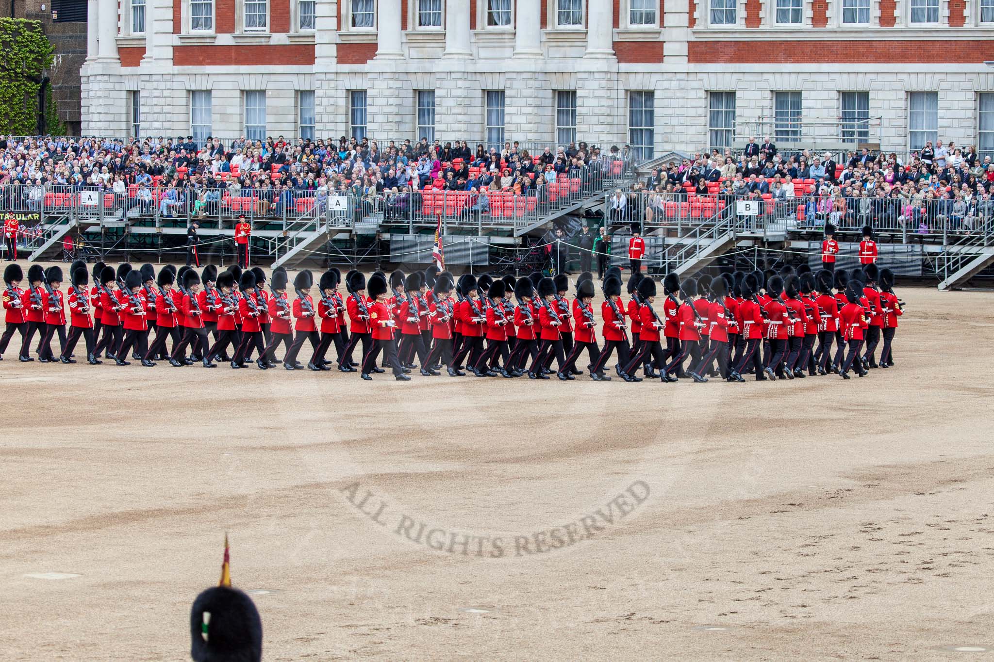 Major General's Review 2013: The Escort to the Colour is advancing in slow time..
Horse Guards Parade, Westminster,
London SW1,

United Kingdom,
on 01 June 2013 at 11:21, image #412