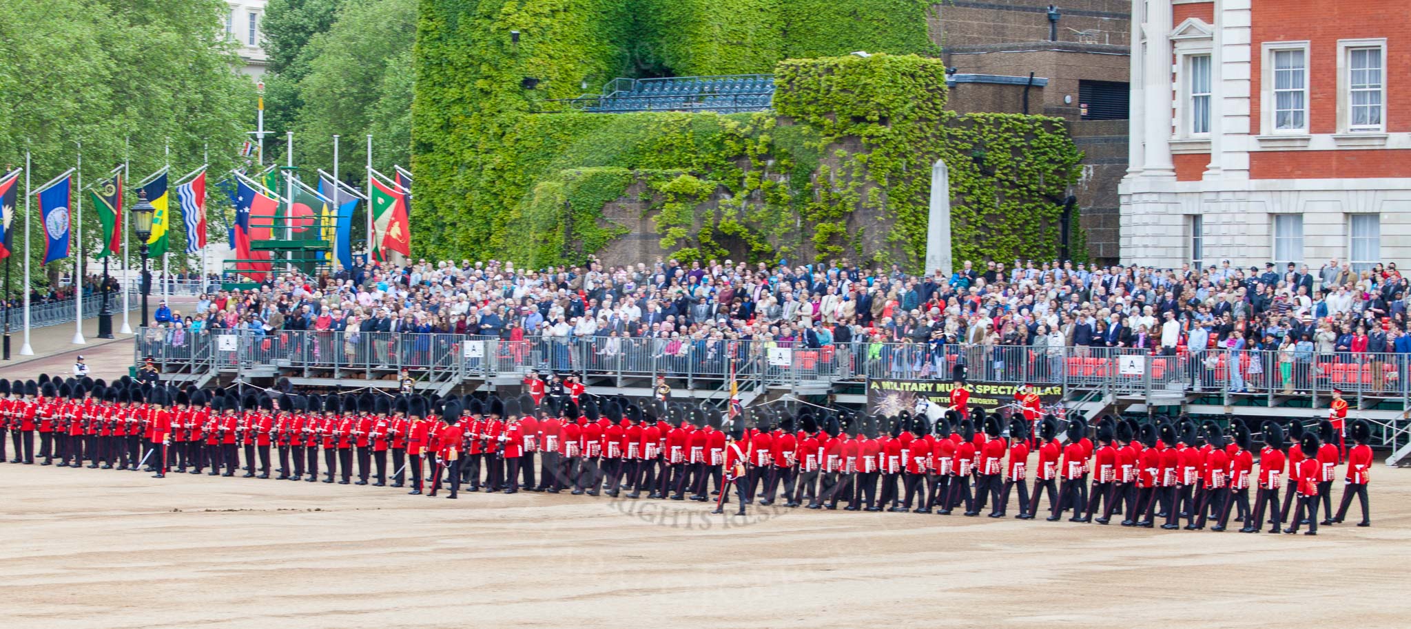 Major General's Review 2013: The Escort Tto the Colour is marching towards No.6 and No.7 Guard..
Horse Guards Parade, Westminster,
London SW1,

United Kingdom,
on 01 June 2013 at 11:23, image #420