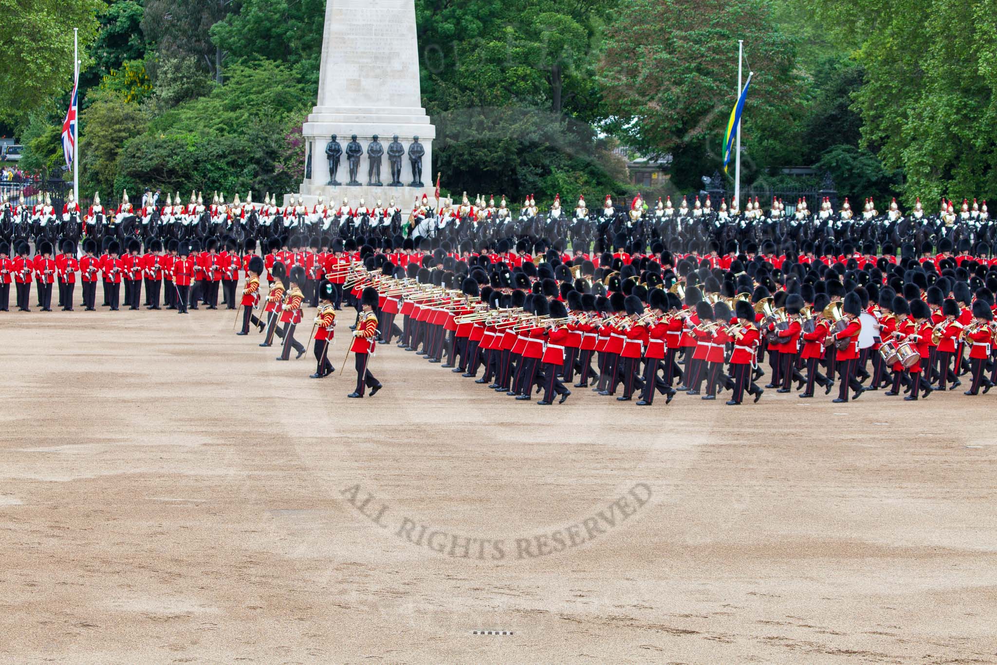 Major General's Review 2013: The five Drum Majors leading the Massed Bands as they are playing the Grenadiers Slow March..
Horse Guards Parade, Westminster,
London SW1,

United Kingdom,
on 01 June 2013 at 11:23, image #421