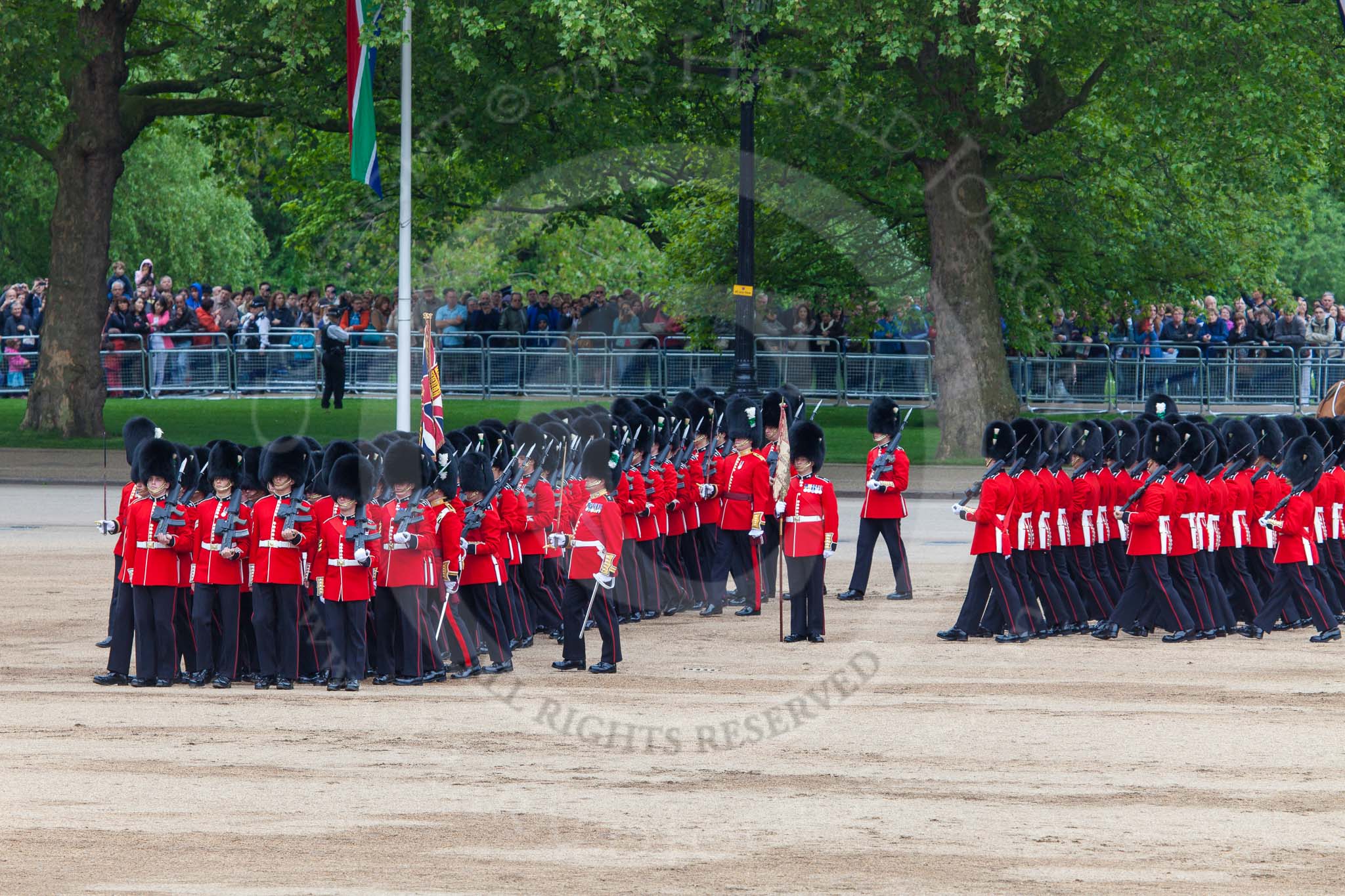 Photo 1306011129585D27193HaraldJoergens Major General's Review 2013: The March Past in Slow Time - Field Officer and Major of the Parade leading the six guards around Horse Guards Parade..
Horse Guards Parade, Westminster,
London SW1,
United Kingdom,
on 01 June 2013 at 11:30, image #462