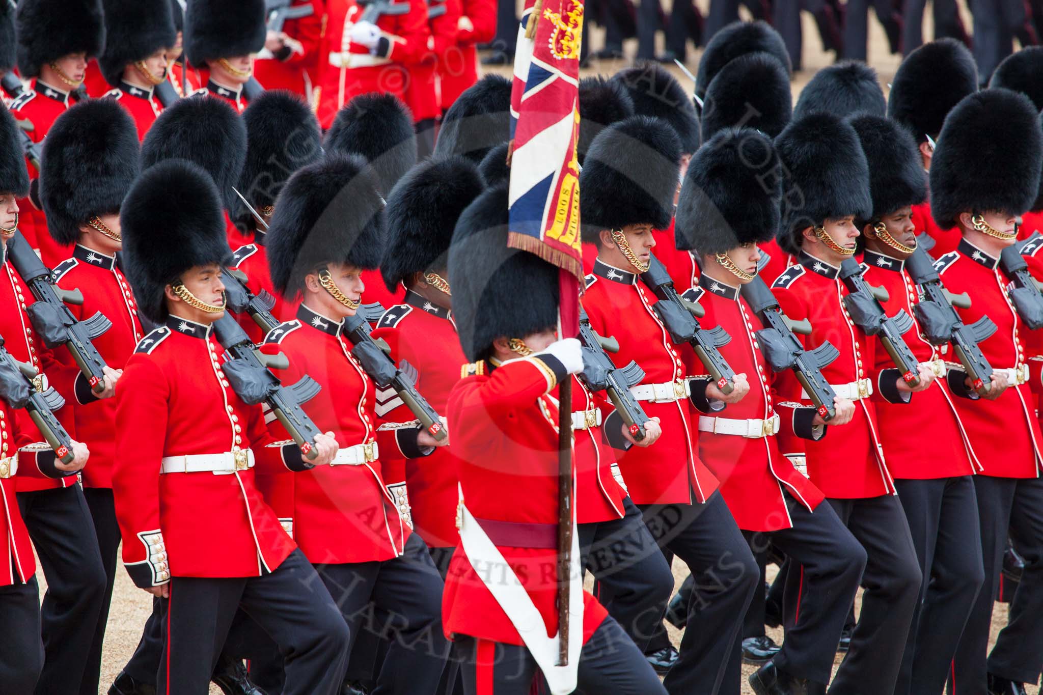 Major General's Review 2013: The March Past in Slow Time - the Ensign, Second Lieutenant Joel Dinwiddle, in front of No. 1 Guard, the Escort to the Colour..
Horse Guards Parade, Westminster,
London SW1,

United Kingdom,
on 01 June 2013 at 11:33, image #482