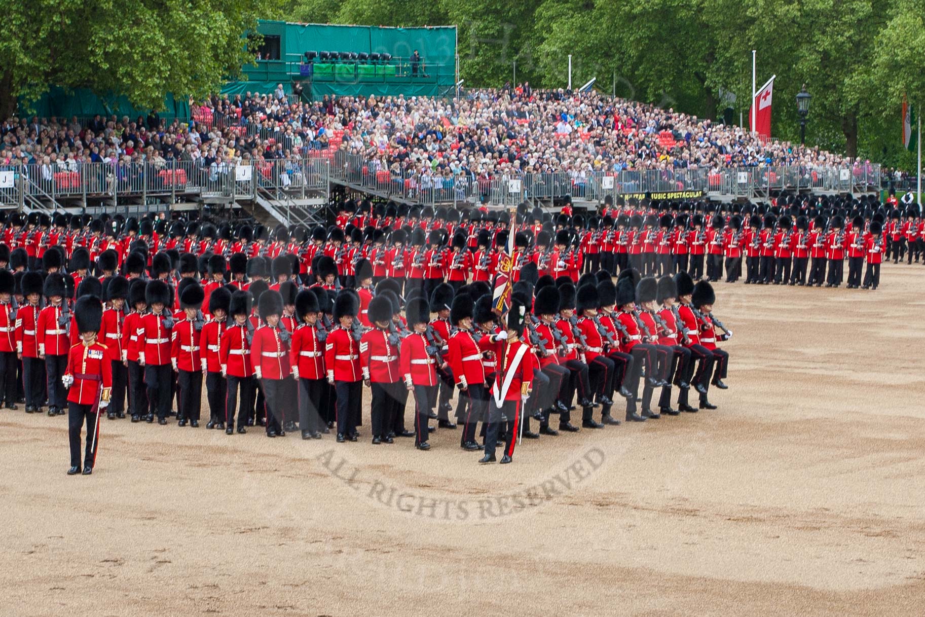 Major General's Review 2013: The March Past in Slow Time - the Ensign, Second Lieutenant Joel Dinwiddle, in front of No. 1 Guard, the Escort to the Colour..
Horse Guards Parade, Westminster,
London SW1,

United Kingdom,
on 01 June 2013 at 11:33, image #481