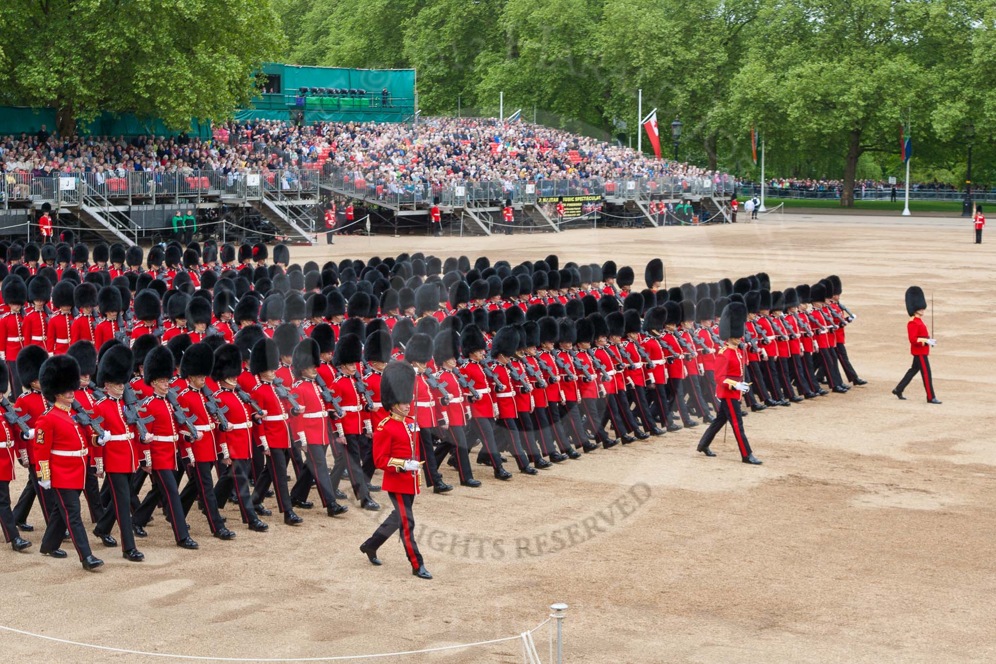 Major General's Review 2013: The March Past in Slow Time-Welsh Guards..
Horse Guards Parade, Westminster,
London SW1,

United Kingdom,
on 01 June 2013 at 11:34, image #495