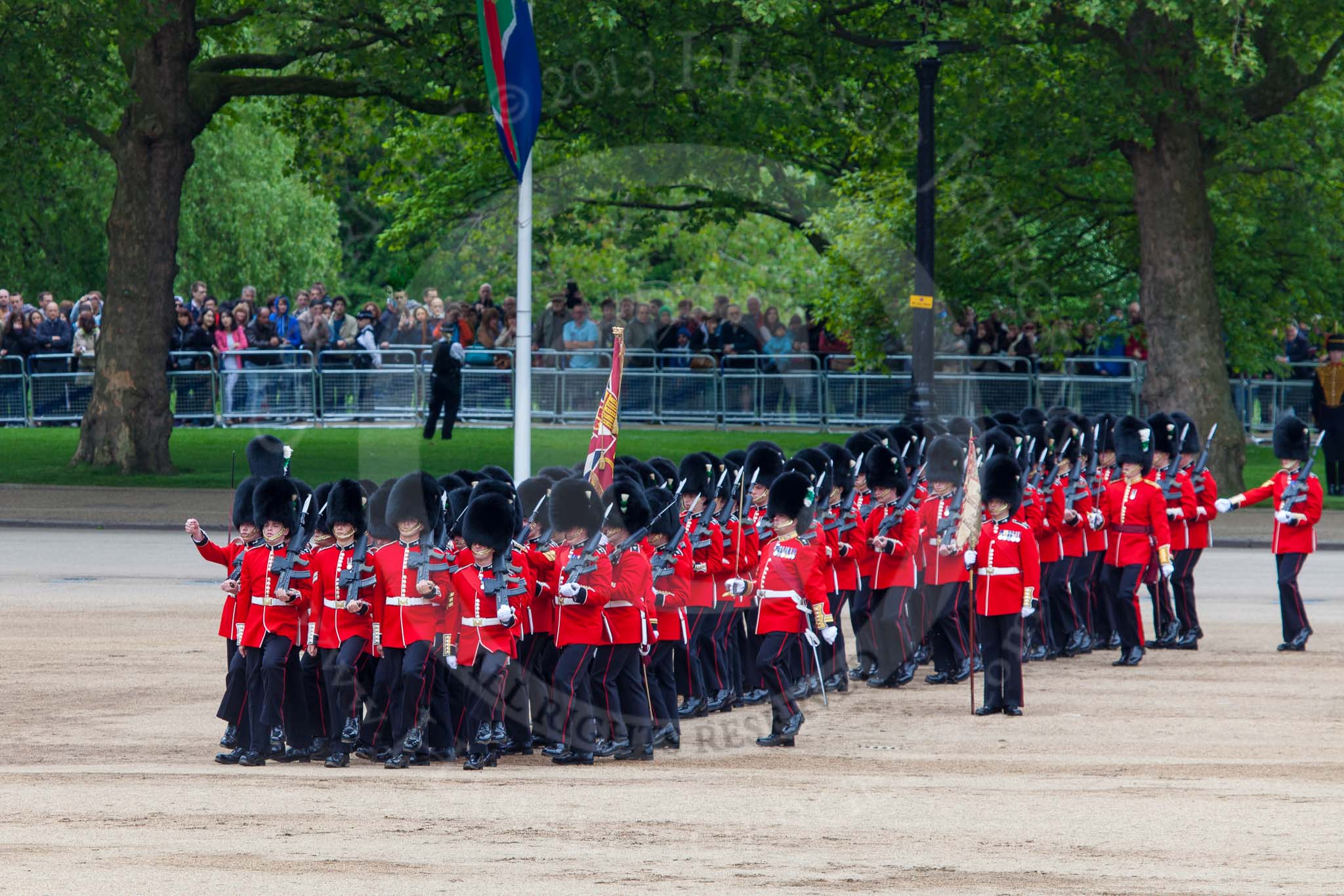 Major General's Review 2013: The March Past in Quick Time - the guards perform another ninety-degree-turn..
Horse Guards Parade, Westminster,
London SW1,

United Kingdom,
on 01 June 2013 at 11:40, image #529