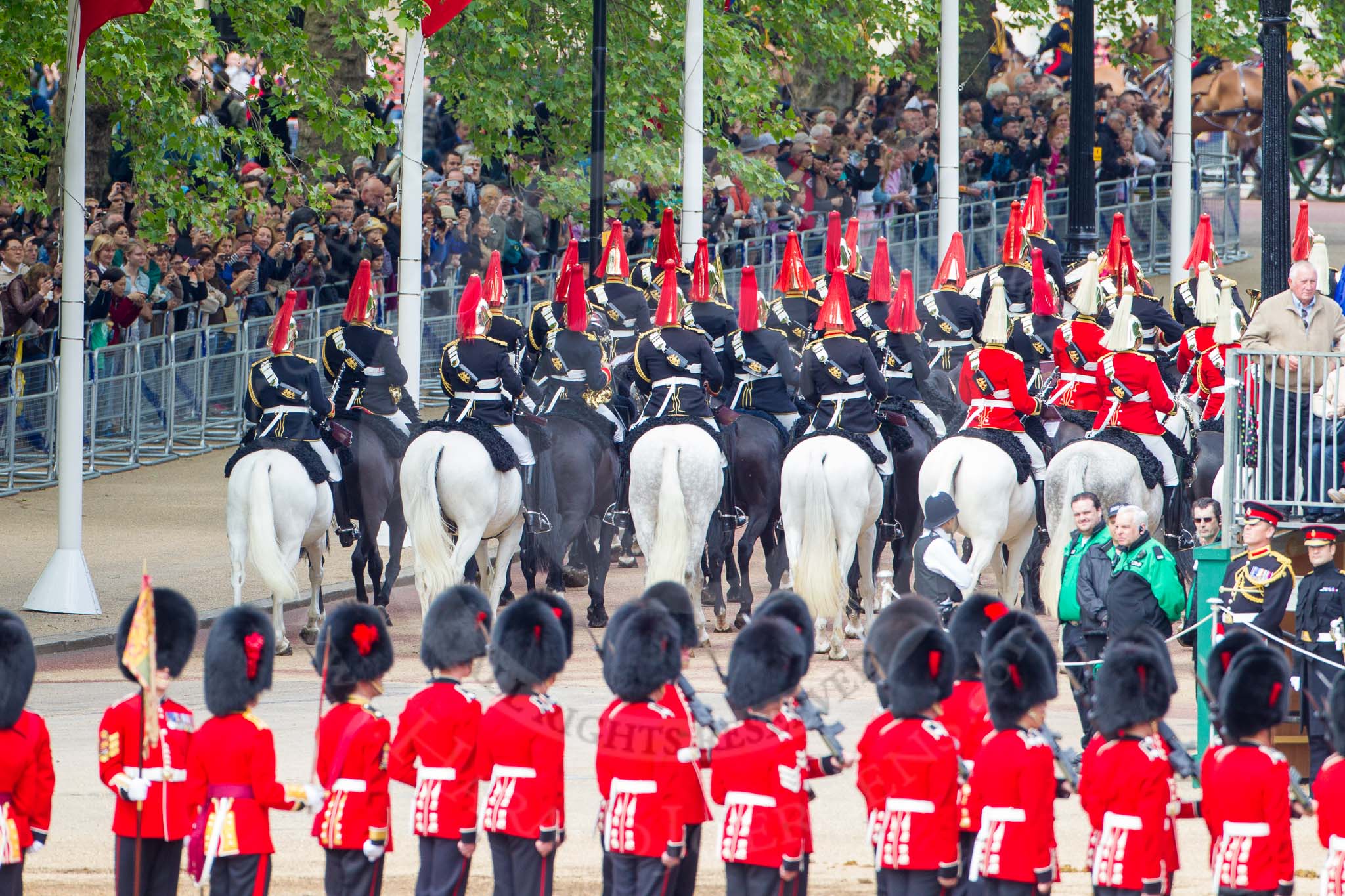Major General's Review 2013: The Mounted Bands of the Household Cavalry are ready to leave, they follow the Royal Horse Artillery to march off via The Mall..
Horse Guards Parade, Westminster,
London SW1,

United Kingdom,
on 01 June 2013 at 12:02, image #679