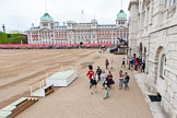 The first spectators arriving at Horse Guards Parade.