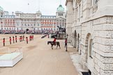 Major General's Review 2013: The eighteen Officers, three for each Guard, await the order to take post in front of their respective Guards, whilst the Major of the Parade, Major H G C Bettinson, Welsh Guards, rides onto Horse Guards Parade..
Horse Guards Parade, Westminster,
London SW1,

United Kingdom,
on 01 June 2013 at 10:36, image #153