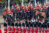 Major General's Review 2013: The Mounted Bands of the Household Cavalry are marching down Horse Guards Road as the third element of the Royal Procession..
Horse Guards Parade, Westminster,
London SW1,

United Kingdom,
on 01 June 2013 at 10:56, image #227