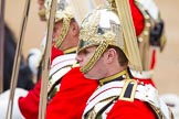 Major General's Review 2013: The Four Troopers of The Life Guards, following the Brigade Major at the head of the Royal Procession..
Horse Guards Parade, Westminster,
London SW1,

United Kingdom,
on 01 June 2013 at 10:57, image #229
