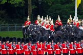 Major General's Review 2013: Next in the Royal Procession are the First and Second Division of the Sovereign's Escort, The Life Guards, here riding down Horse Guards Road passing The Mounted Bands of the Household Cavalry..
Horse Guards Parade, Westminster,
London SW1,

United Kingdom,
on 01 June 2013 at 10:58, image #235