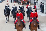 Major General's Review 2013: Two Grooms, The Royal Household followed by Four Troopers of The Blue and Royals (Royal Horse Guards and 1st Dragoons)..
Horse Guards Parade, Westminster,
London SW1,

United Kingdom,
on 01 June 2013 at 11:02, image #284