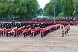 Major General's Review 2013: The Massed Band Troop begins with the slow march - the Waltz from Les Huguenots. No. 1 Guard, the Escort for the Colour with the Ensign in the centre, and the King's Troop Royal Horse Artillery can be seen on top of the image..
Horse Guards Parade, Westminster,
London SW1,

United Kingdom,
on 01 June 2013 at 11:08, image #316