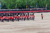 Major General's Review 2013: The Massed Band Troop begins with the slow march - the Waltz from Les Huguenots. The Field Officer, and behind him the Third and Fourth Division of the Sovereign's Escort, The Blues and Royals, can be seen on top of the image..
Horse Guards Parade, Westminster,
London SW1,

United Kingdom,
on 01 June 2013 at 11:08, image #320