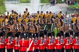 Major General's Review 2013: No. 1 Guard (Escort for the Colour),1st Battalion Welsh Guards behind them The King's Troop Royal Horse Artillery..
Horse Guards Parade, Westminster,
London SW1,

United Kingdom,
on 01 June 2013 at 11:15, image #368