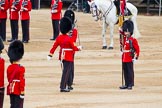 Major General's Review 2013: No. 1 Guard the Regimental Sergeant Major, WO1 Martin Topps, Welsh Guards marches forward followed by the Ensign..
Horse Guards Parade, Westminster,
London SW1,

United Kingdom,
on 01 June 2013 at 11:18, image #389