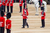 Major General's Review 2013: The Colour has been handed over from Colour Sergeant R J Heath, Welsh Guard to the Regimental Sergeant Major, WO1 Martin Topps, Welsh Guards. He now presents the Colour to the Ensign, Ensign, Second Lieutenant Joel Dinwiddle..
Horse Guards Parade, Westminster,
London SW1,

United Kingdom,
on 01 June 2013 at 11:19, image #398