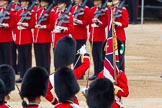Major General's Review 2013: The Regimental Sergeant Major, WO1 Martin Topps, Welsh Guards  presents the Colour to the Ensign, Second Lieutenant Joel Dinwiddle, who sheathes the sword..
Horse Guards Parade, Westminster,
London SW1,

United Kingdom,
on 01 June 2013 at 11:19, image #400