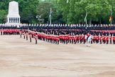Major General's Review 2013: The Field Officer in Brigade Waiting, Lieutenant Colonel Dino Bossi, Welsh Guards, commanding "present arms" as the Escort to the Colour is starting the trooping of the Colour through the ranks..
Horse Guards Parade, Westminster,
London SW1,

United Kingdom,
on 01 June 2013 at 11:22, image #417